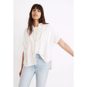 Madewell | Linen-Blend Daily Shirt in Rainbow Stripe